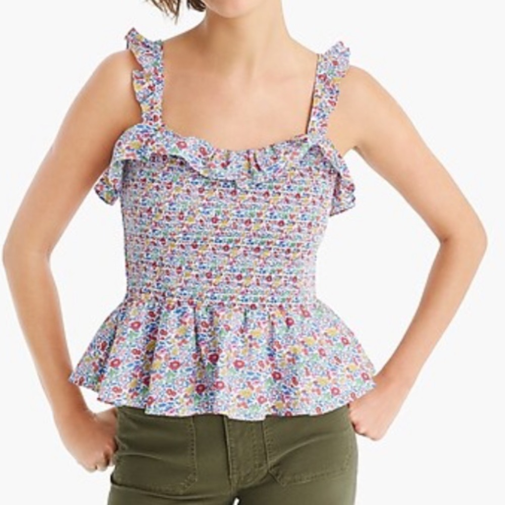 Liberty forJ Crew ruffle smock tank size S